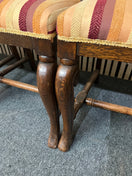 Oak stained high back stripe fabric dining chair. Set of 4 no. 3126
