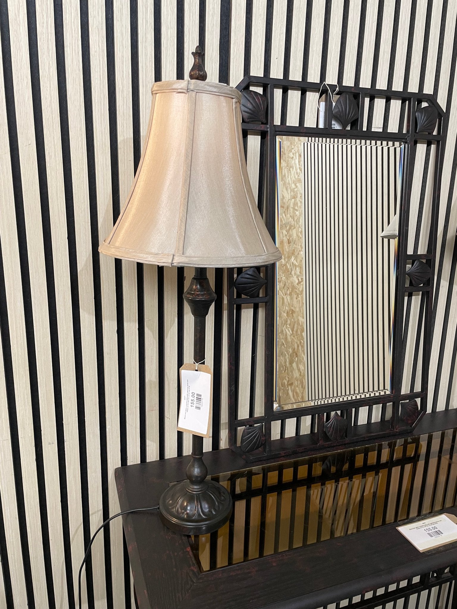 Black and glass console table (H 76 x W 102 x D 42 cm) 3126