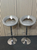 Grey leatherette height adjustable chrome framed kitchen high stools (SET OF 2) 3126