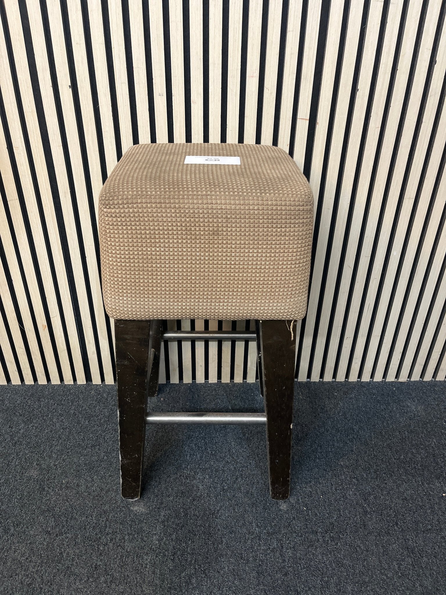 Solid Wood Framed Bar Stool With Brown Fabric 3126