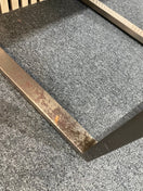Low darkwood and glass side table 3126