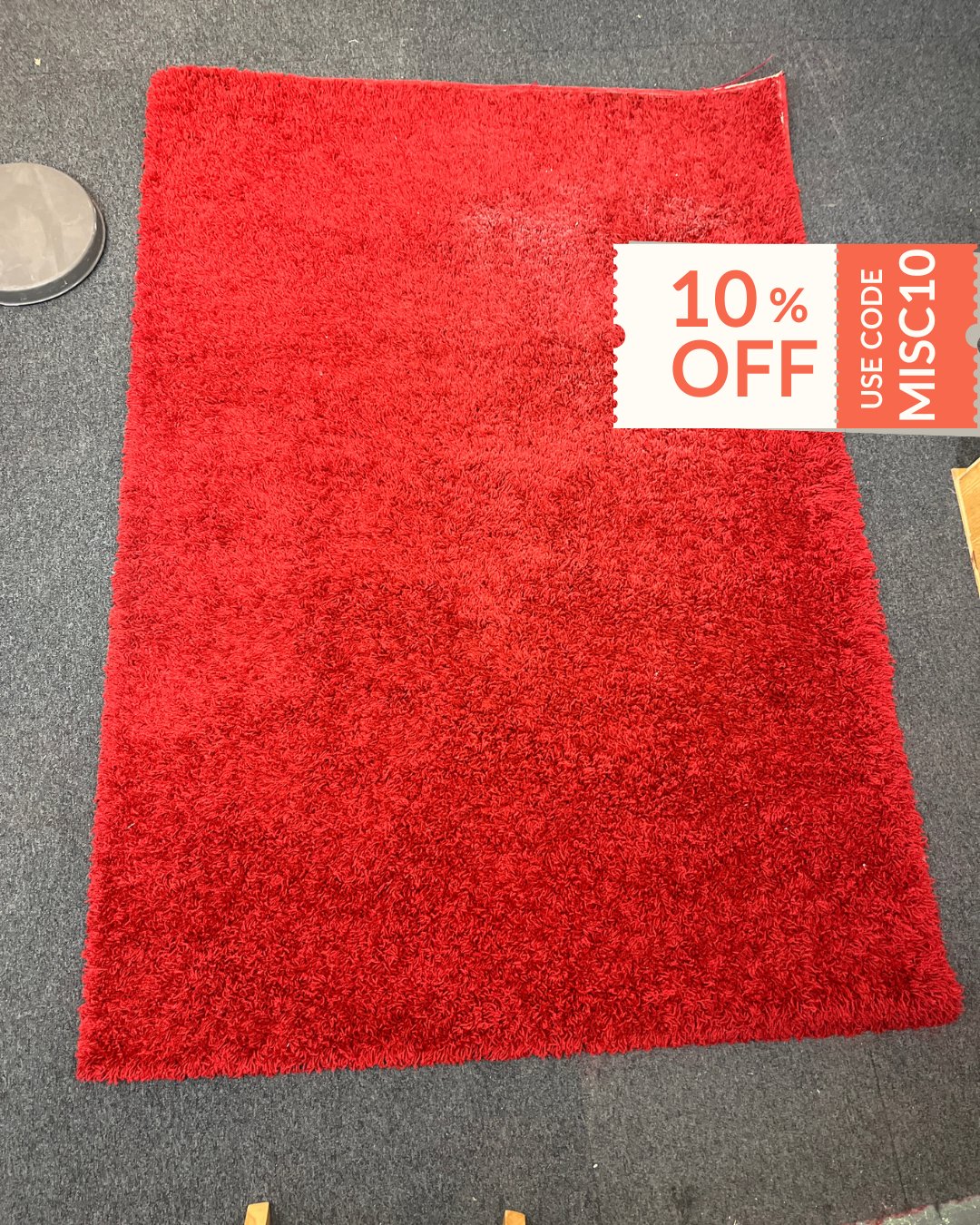 Red shaggy floor rug (210 x 140 cm) 3126