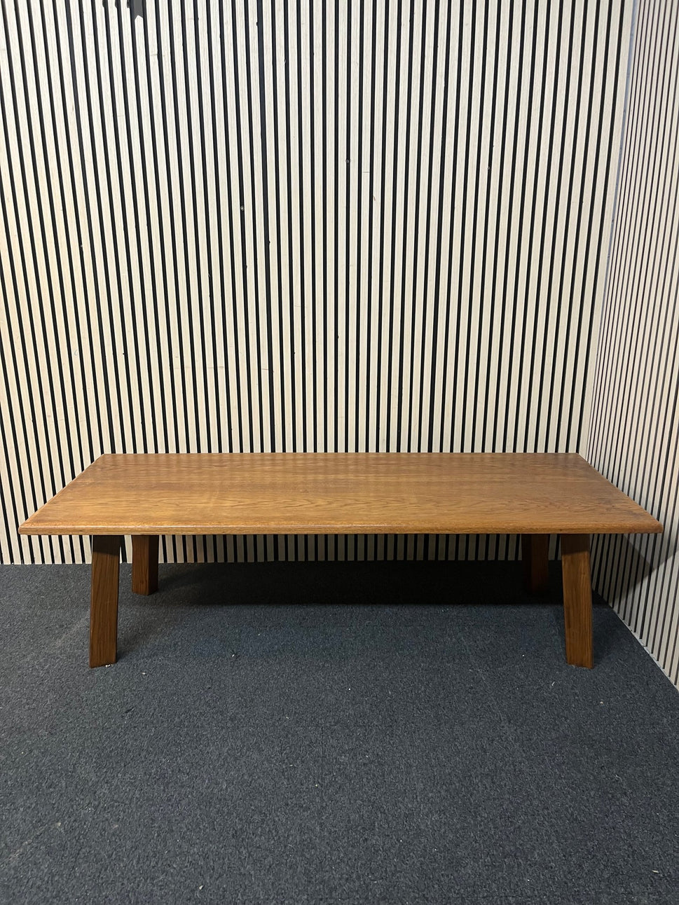 Large solid Oak rectangular bench (H 50 x W 174 x D 50 cm) 2226