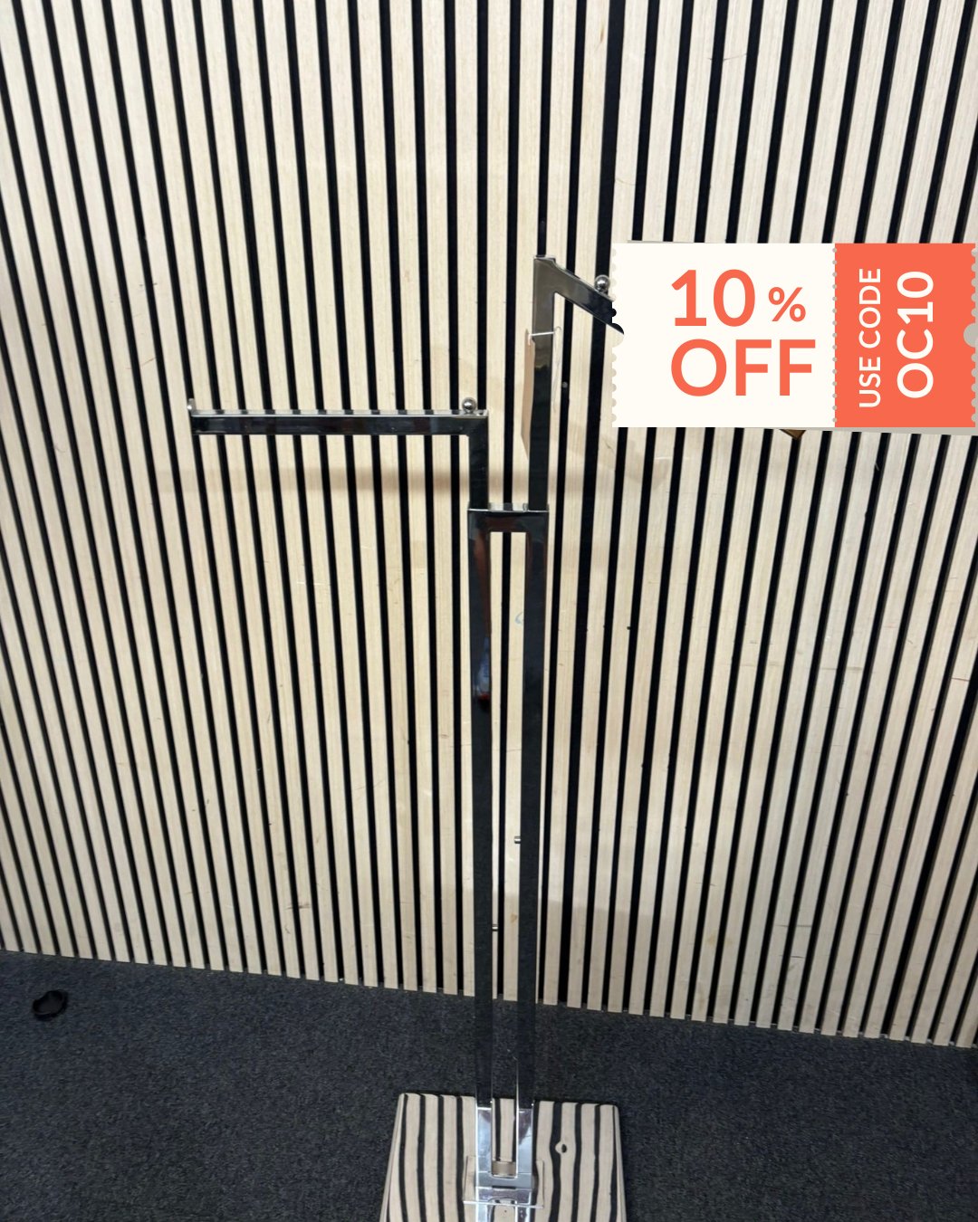 Chrome tall tiered coat stand 2226