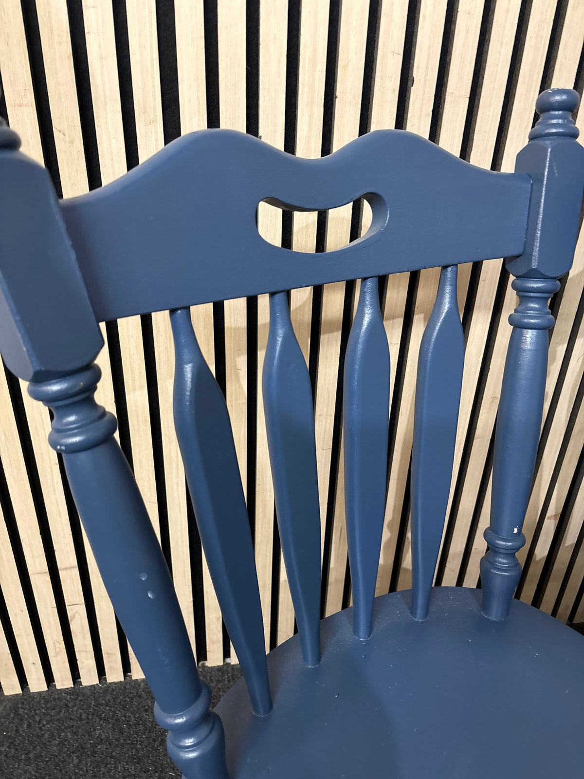 Solid wooden framed blue painted kitchen chair (SET OF 2) 2226