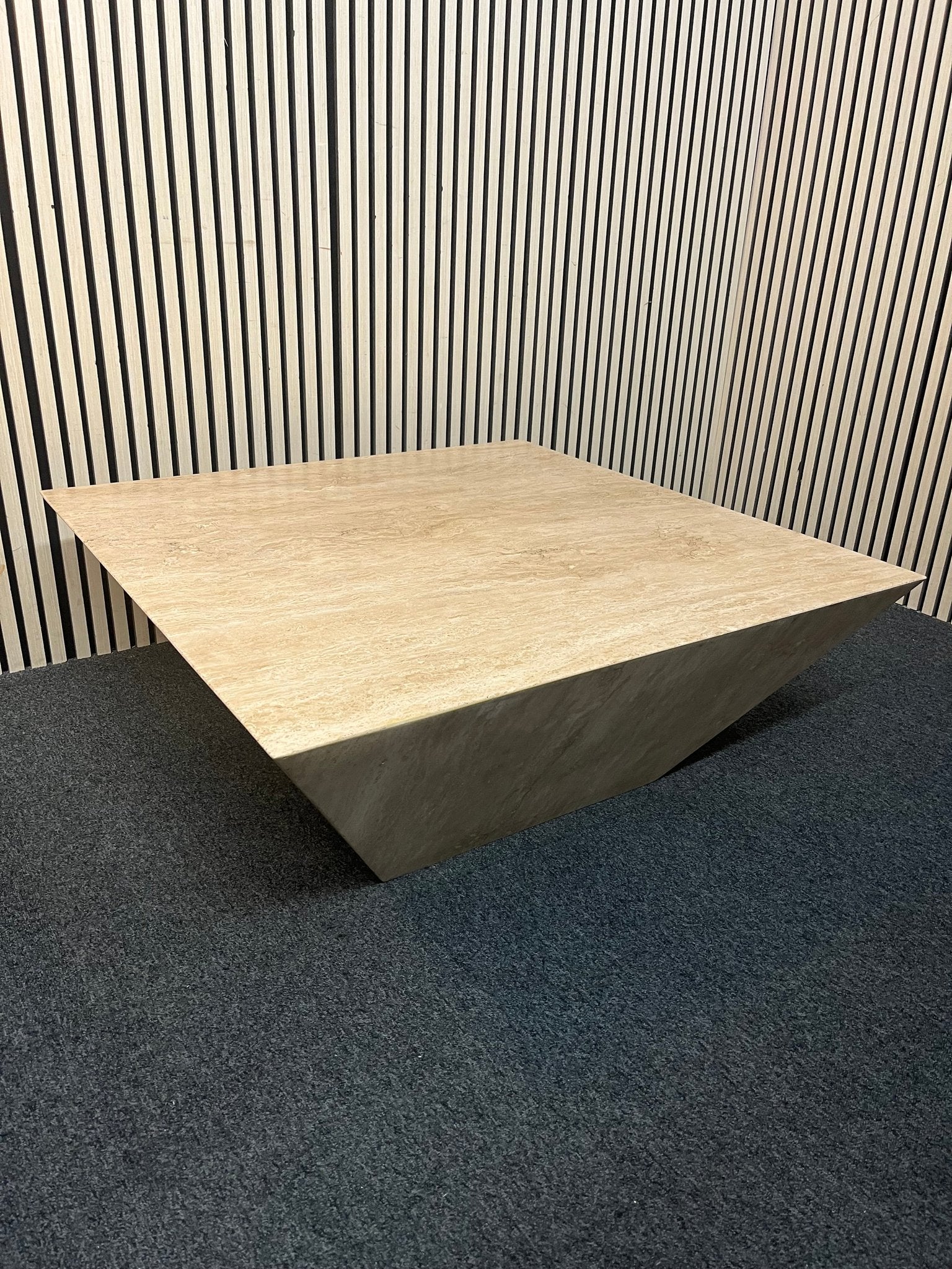 Cream polished concrete large ornate coffee table 43431