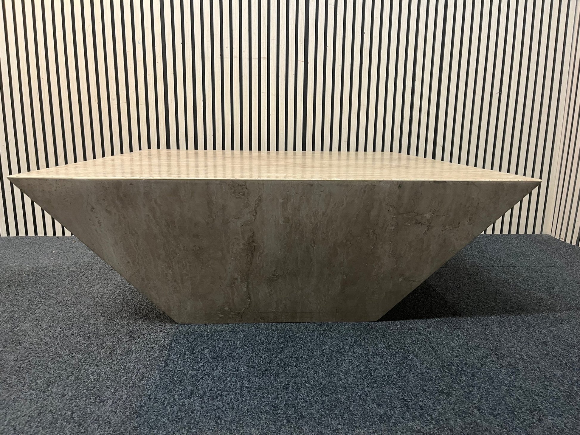 Cream polished concrete large ornate coffee table 43431