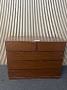Large mahogany 3+2 chest of drawers (H 92 x W 123 x D 46 cm) 43633