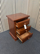 Solid wood dark stained 3 drawer bedside locker 43816