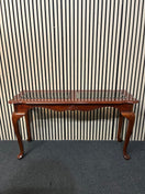 Dark wood glass top console table (H 67 x W 120 x D 40 cm) 43817