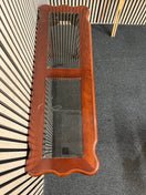Dark wood glass top console table (H 67 x W 120 x D 40 cm) 43817