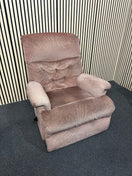 High back brown fabric manual recliner armchair 44022