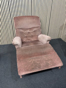 High back brown fabric manual recliner armchair 44022