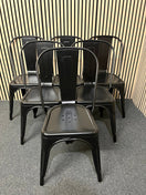 Solid black metal framed dining chairs (SET OF 6) 44154