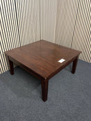 Solid wood low dark wood stained coffee table (H 46 x W 100 x D 100 cm) 44265