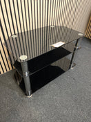 black glass tiered tv unit 44319