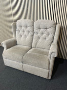 2 seater high back grey pattern sofa, height 98 cm, width 130 cm, depth 86 cm