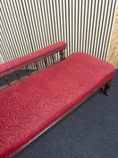 Wine fabric chaise longue with mahogany frame 44365