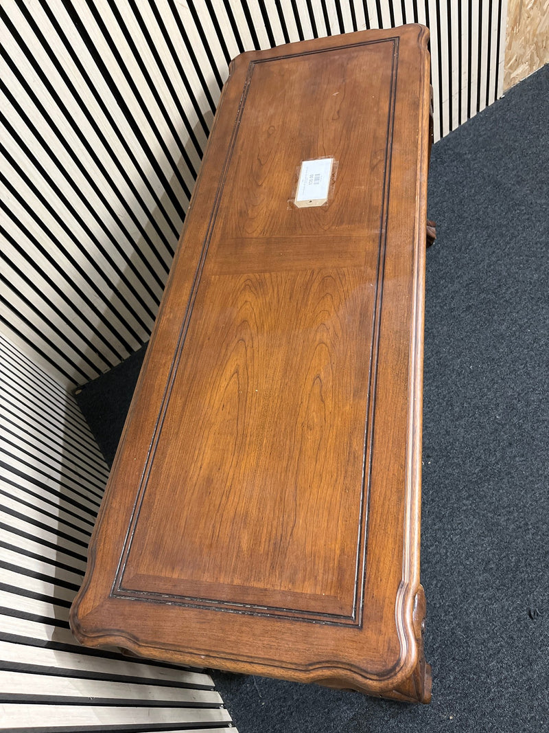 Ornate mahogany slim console table (H 67 x W 126 x D 46 cm) 44391