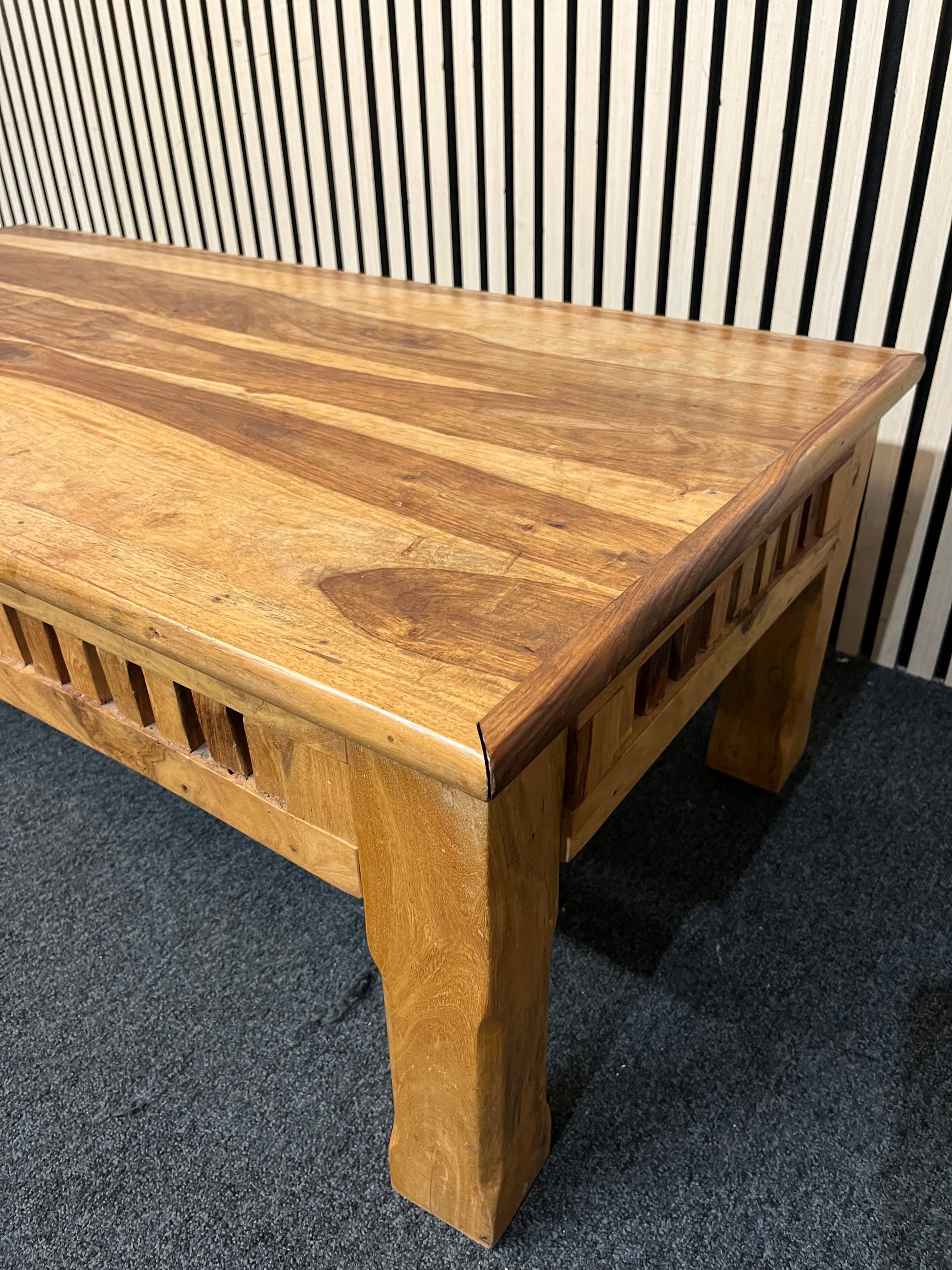 Solid Indonesian teak low rectangular coffee table 43679