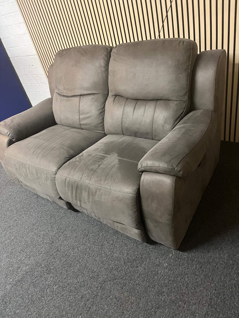 2 seater ELECTRIC recliner light brown microfibre sofa 1325