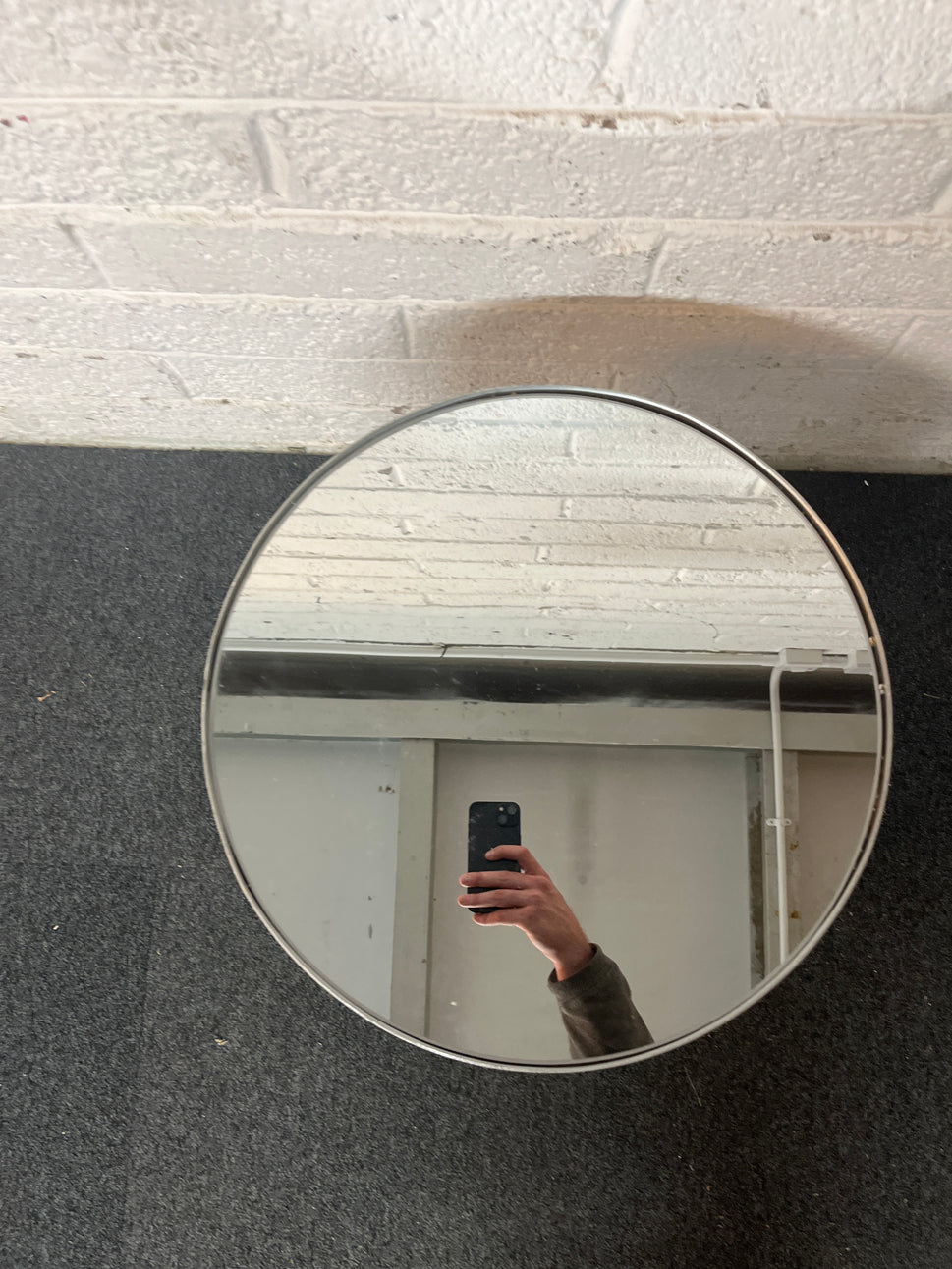 Circular mirror plated nested coffee table (H 47 x Diameter 46 cm)