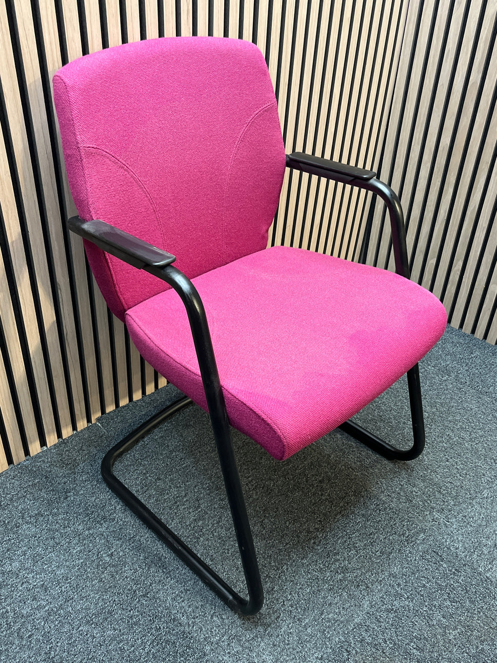 Wine fabric cantilever framed boardroom chair