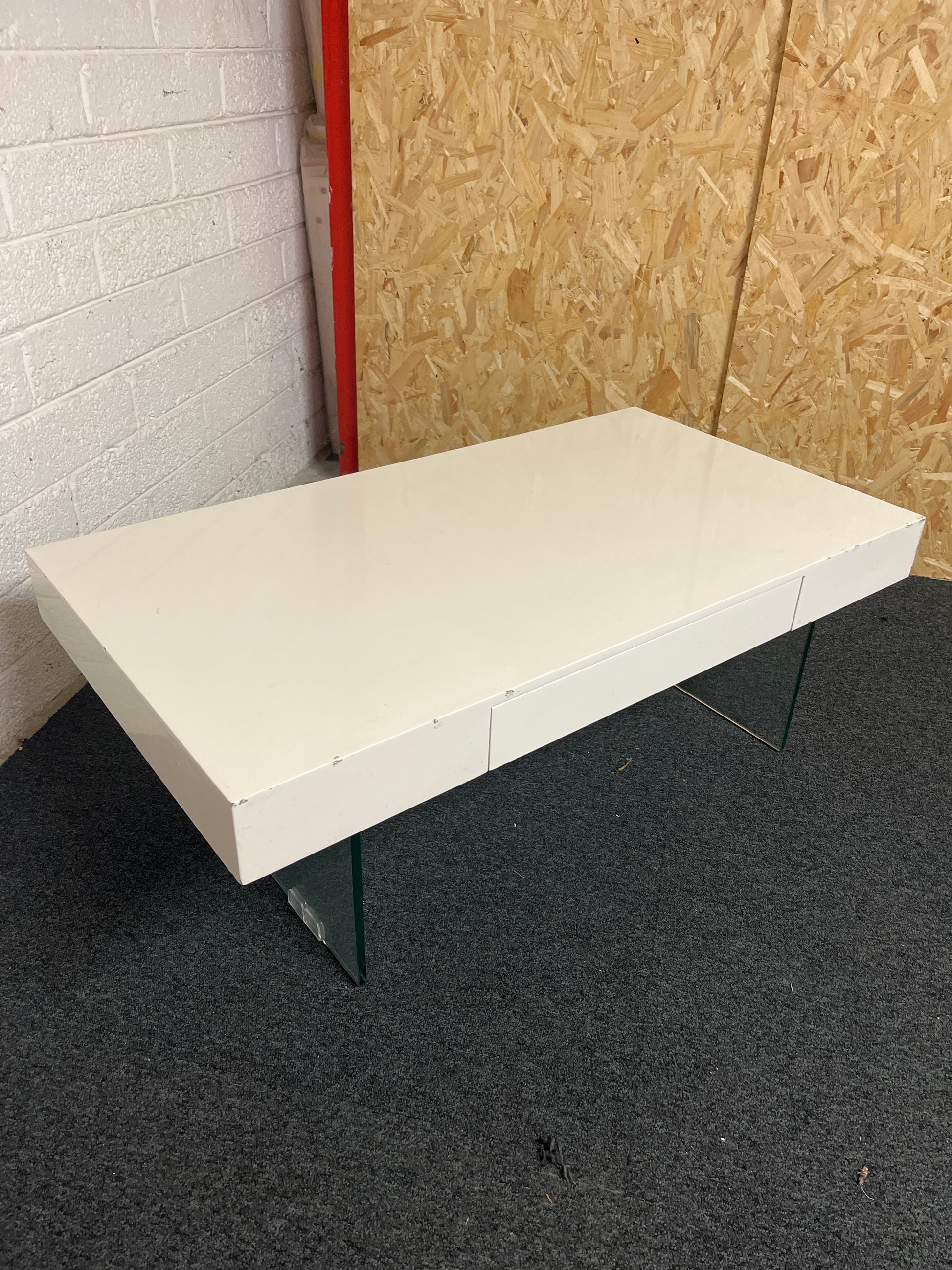 White gloss rectangular coffee table