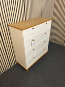 white laminate with wood top 2+1+1+1 drawer chest of drawers (H 104 x W 88 x D 40 cm) 44618