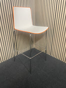 white and orange polypropelene breakfast bar stool 44691