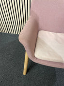 Modern style armchair with pink fabric and wooden frame 44796