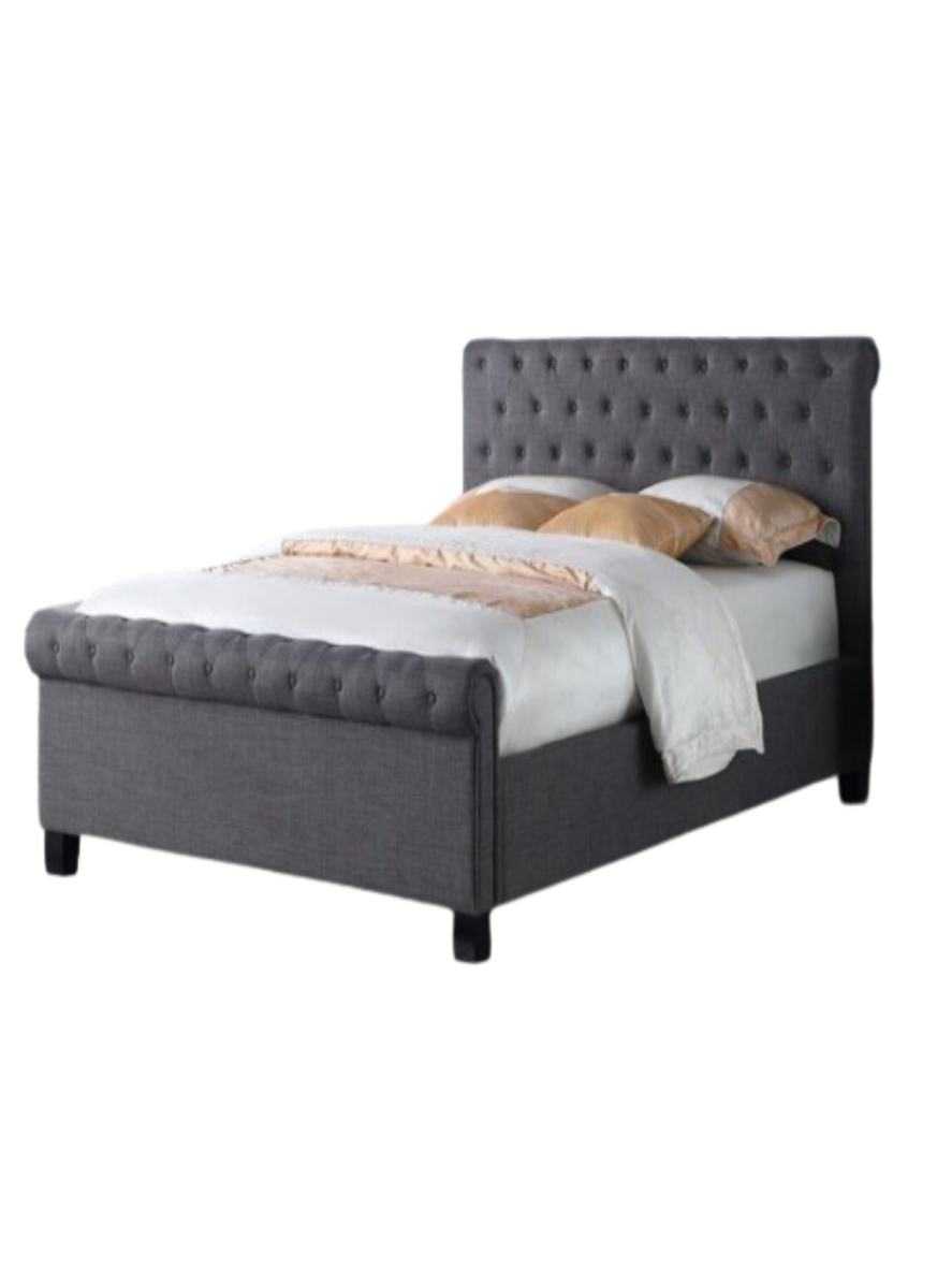 NEW SPECIAL 5ft PARIS GAS LIFT bed frame in GREY fabric. Assembly is extra.
