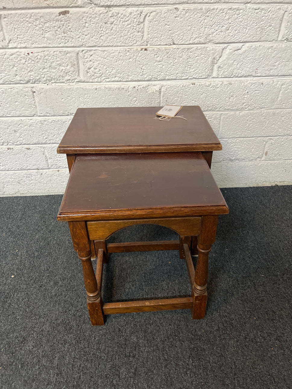 Nest of 2 dark wood tables 3225