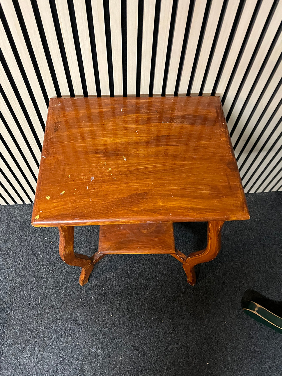 Light brown wooden tiered lamp table 1325