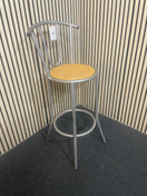 Metal framed breakfast bar stool with a beech seat 44690