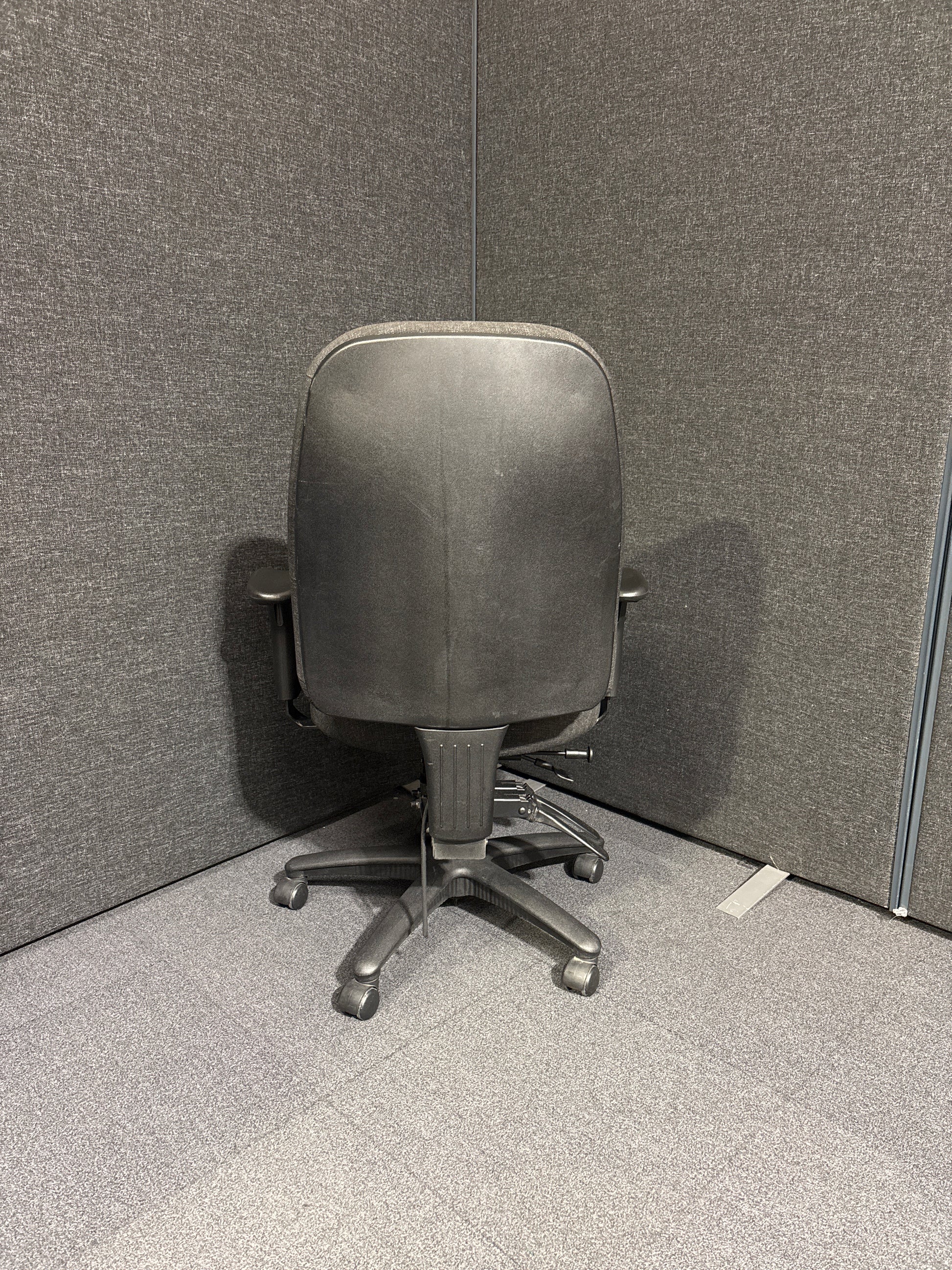 Charcoal fabric second hand swivel chair with height adjustable arms