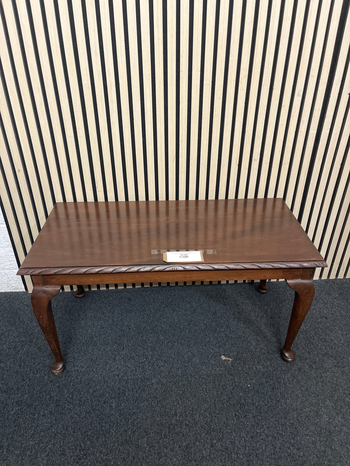 Mahogany low rectangular rope effect coffee table 44378