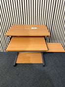 Beech and black metal PC desk 68Wx50Dx75H 44463
