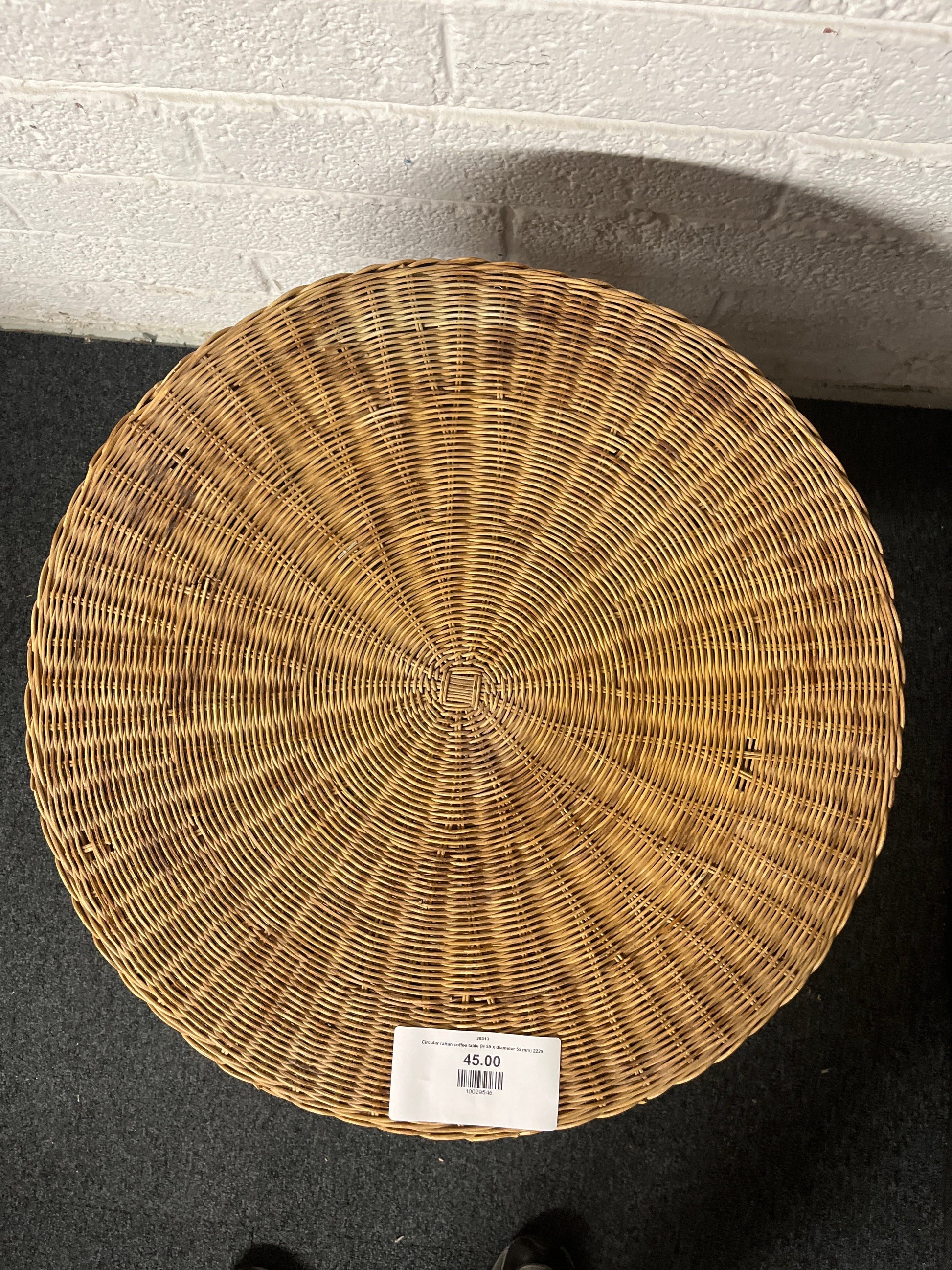 Circular rattan coffee table (H 55 x diameter 55 mm) 2225