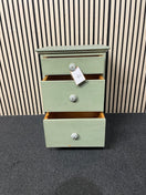 green 3 drawer solid pine bedside locker 44759