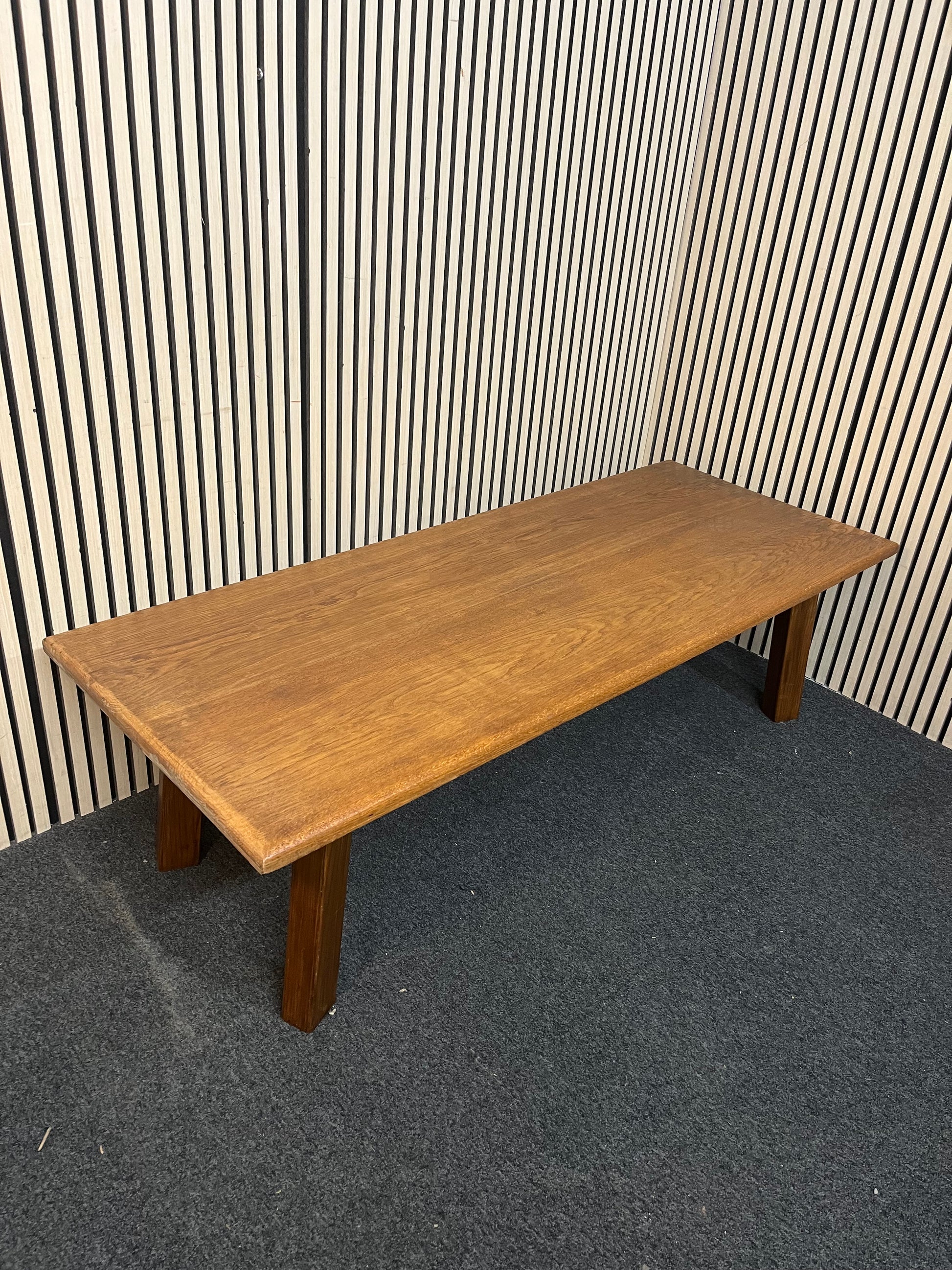 Large solid Oak rectangular bench (H 50 x W 174 x D 50 cm) 2226