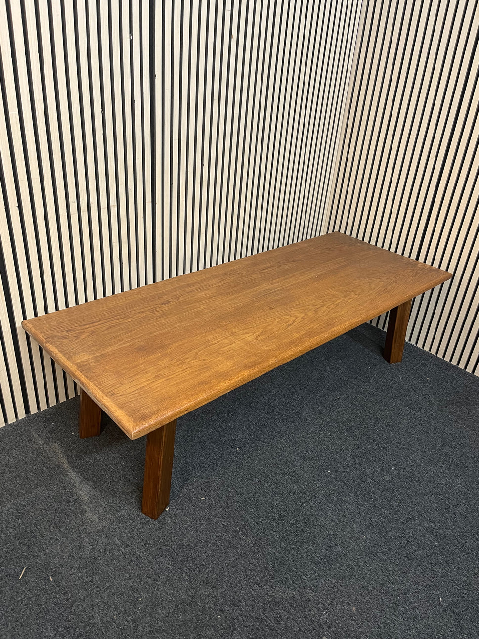 Large solid Oak rectangular bench (H 50 x W 174 x D 50 cm) 2226