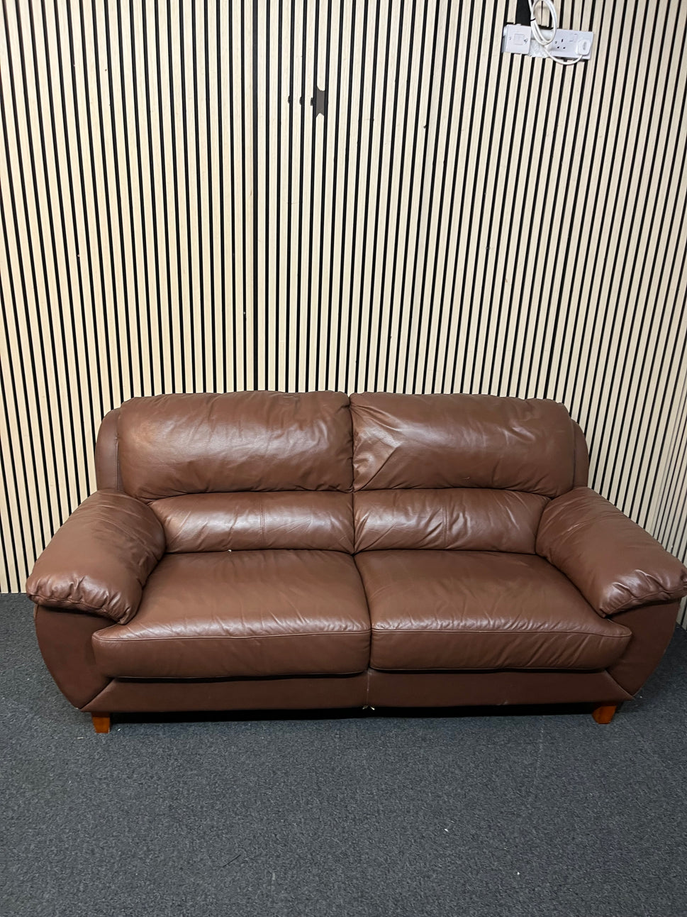 3+2 Dark brown leather suite 1126