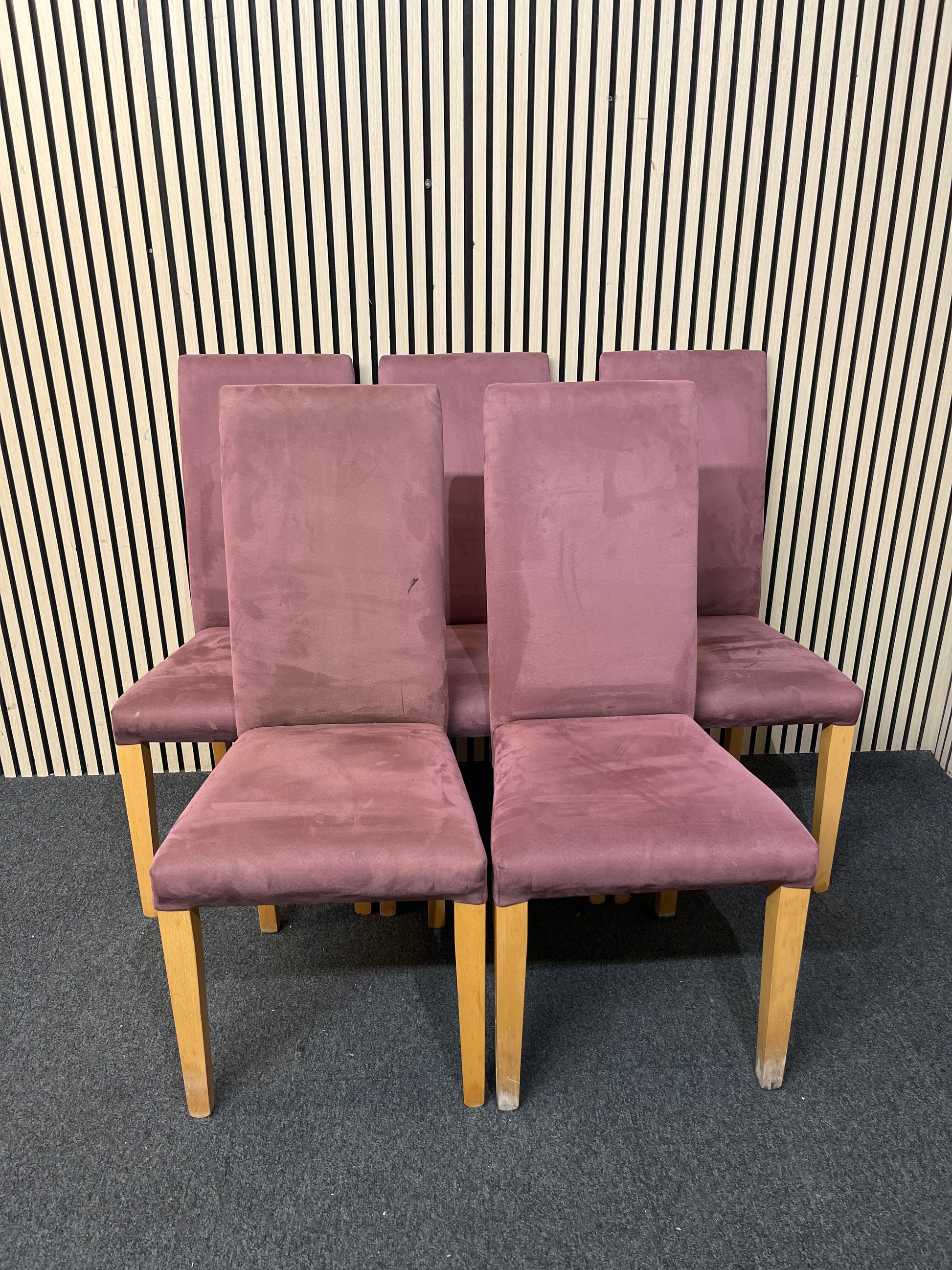 High back wine fabric dining chair (SET OF 5) 2226