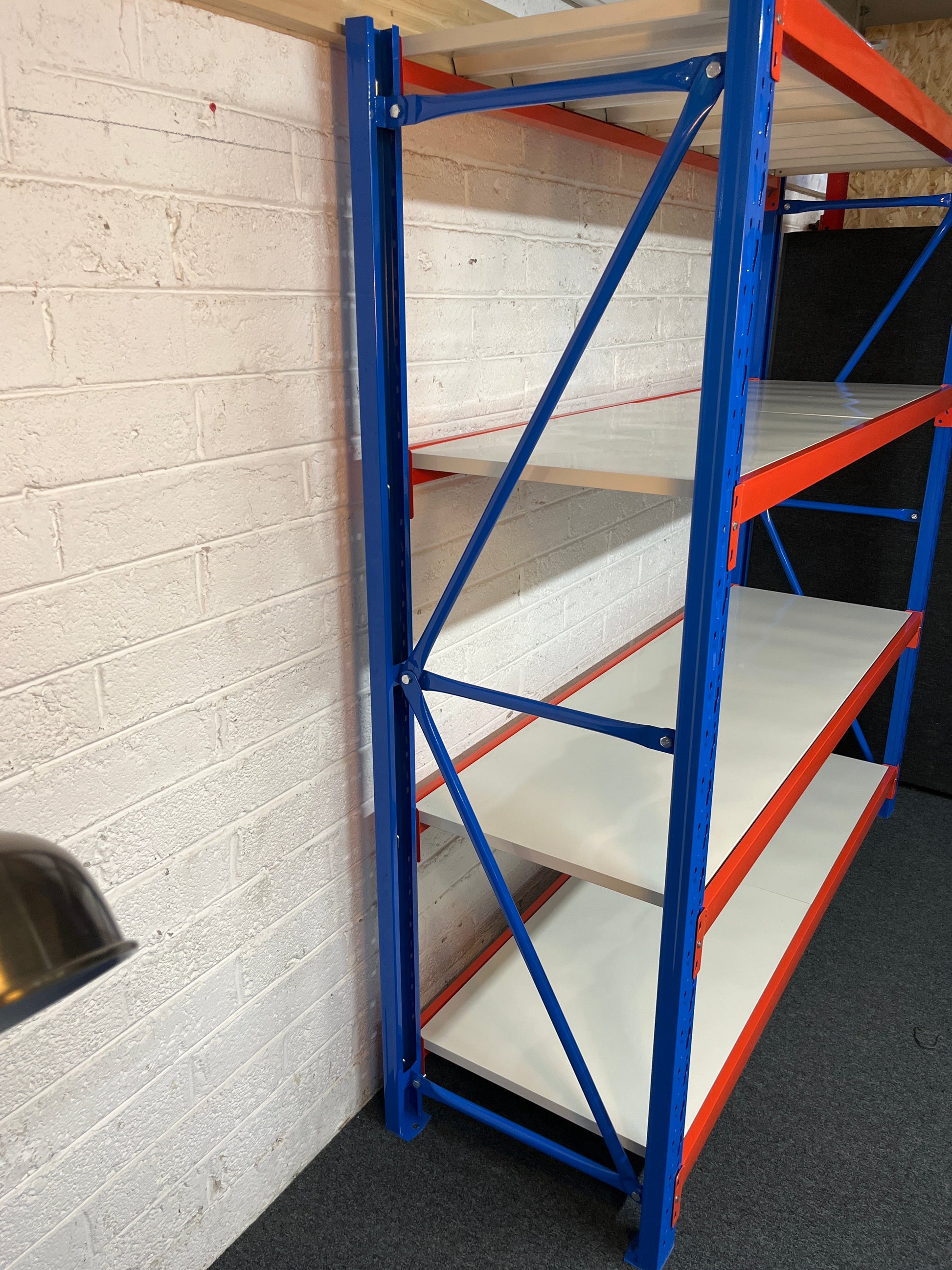 NEW All Metal HEAVY DUTY longspan racking 2000Hx2000Lx600D to include 2 no. upright, 4 no. shelf positions with metal shelves