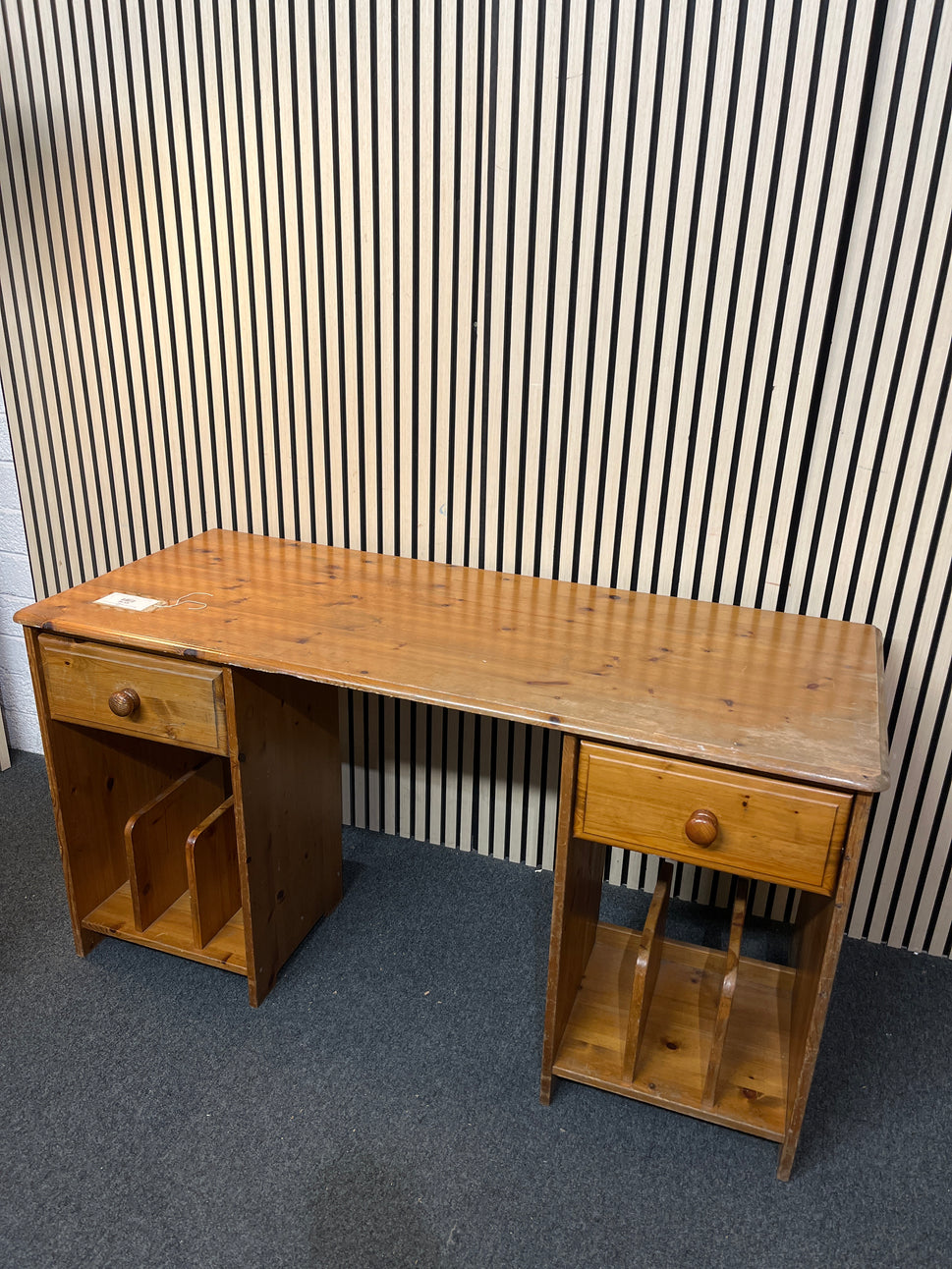 Natural pine 2 drawer dressing table (H 75 x W 140 x D 60 cm) 2425