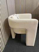 cream fabric curved back occasional armchair with cushion 44601