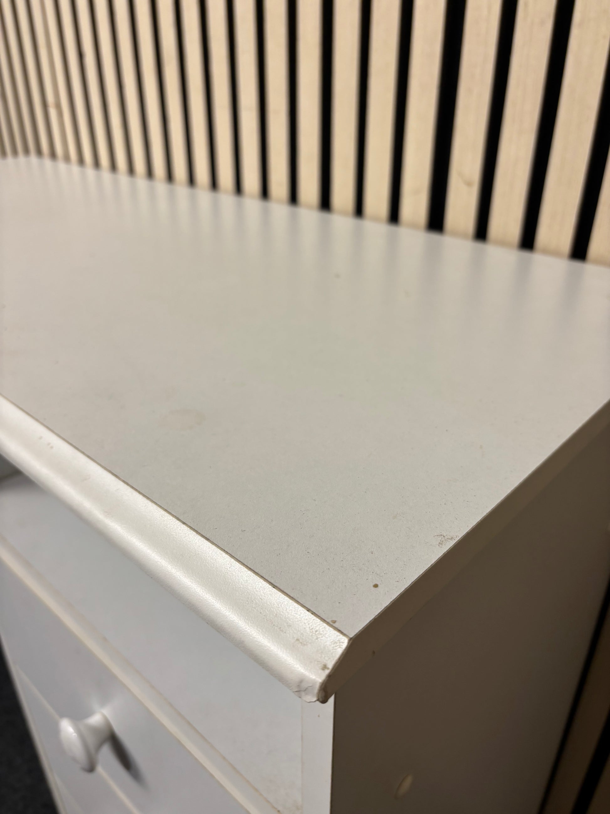 White painted wooden 3 drawer study desk 43616