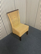 Rattan dining chair with dark wood stained top 44620
