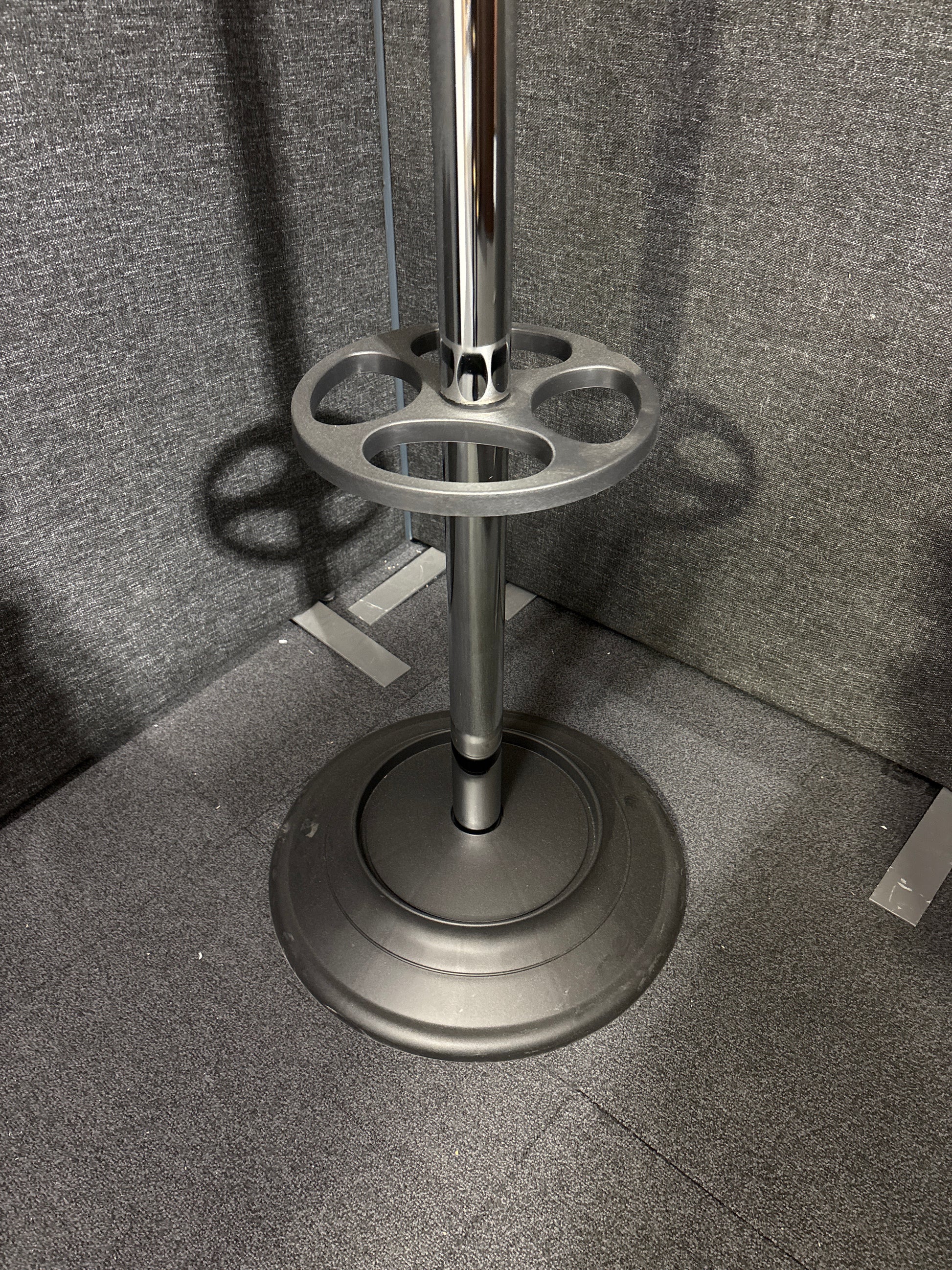 Coat stand with 8 coat hooks and 8 umbrella hooks 1730 mm high - black